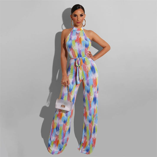 Printed Casual Striped Women's Jumpsuit