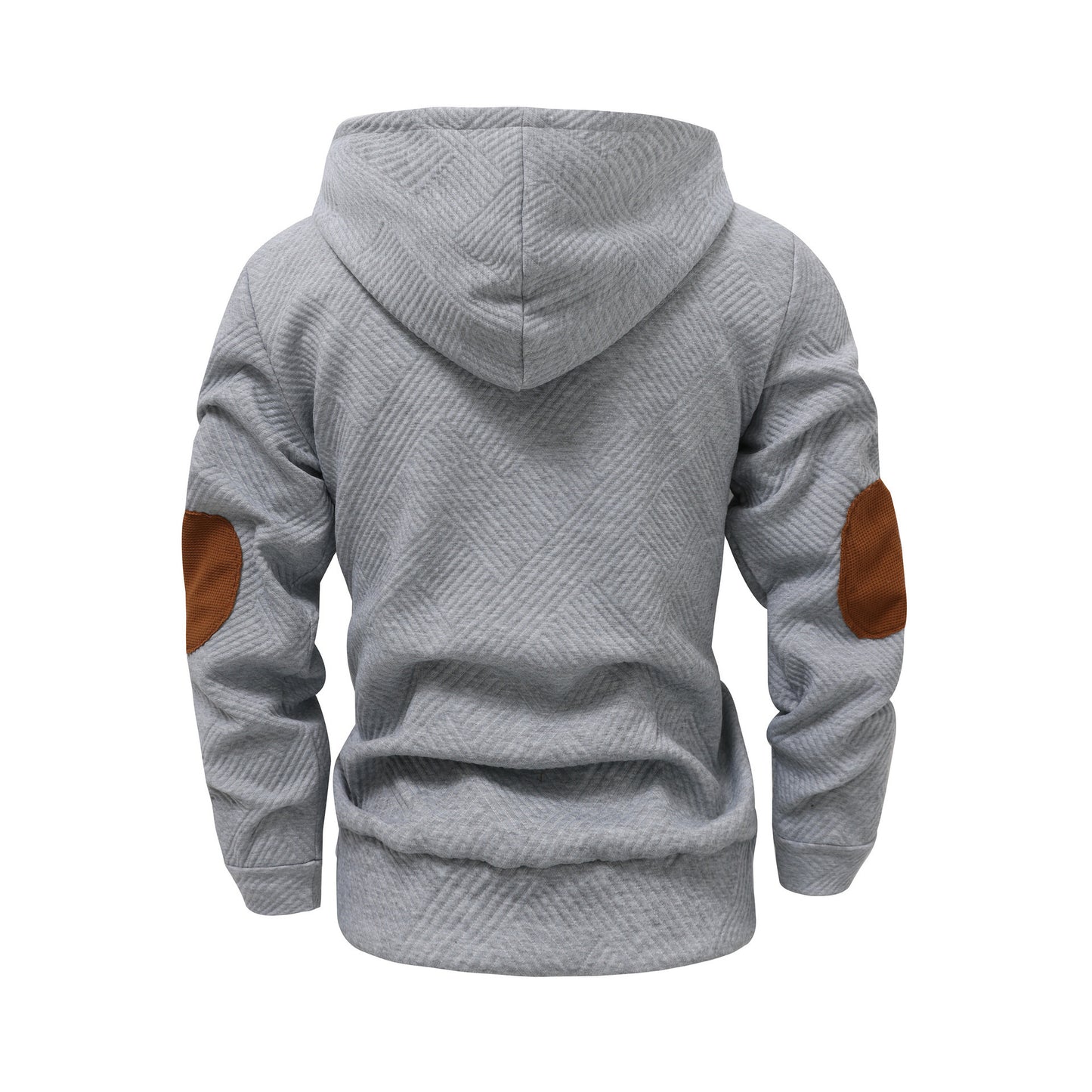 Men's Solid Color Loose Jacquard Hooded Sweater