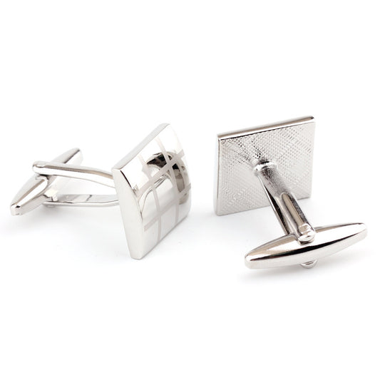 Men's Square Plaid Cufflinks