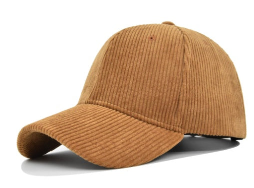 Versatile Curved Brim Corduroy Hat