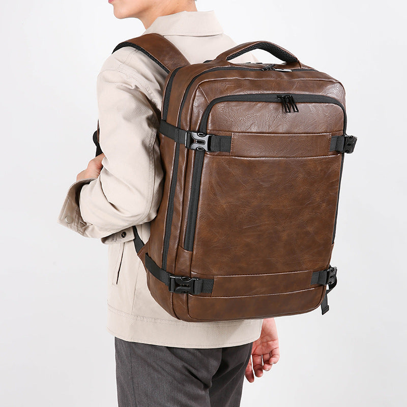 Men's Multi-functional Scalable Computer Bag Solid Color
