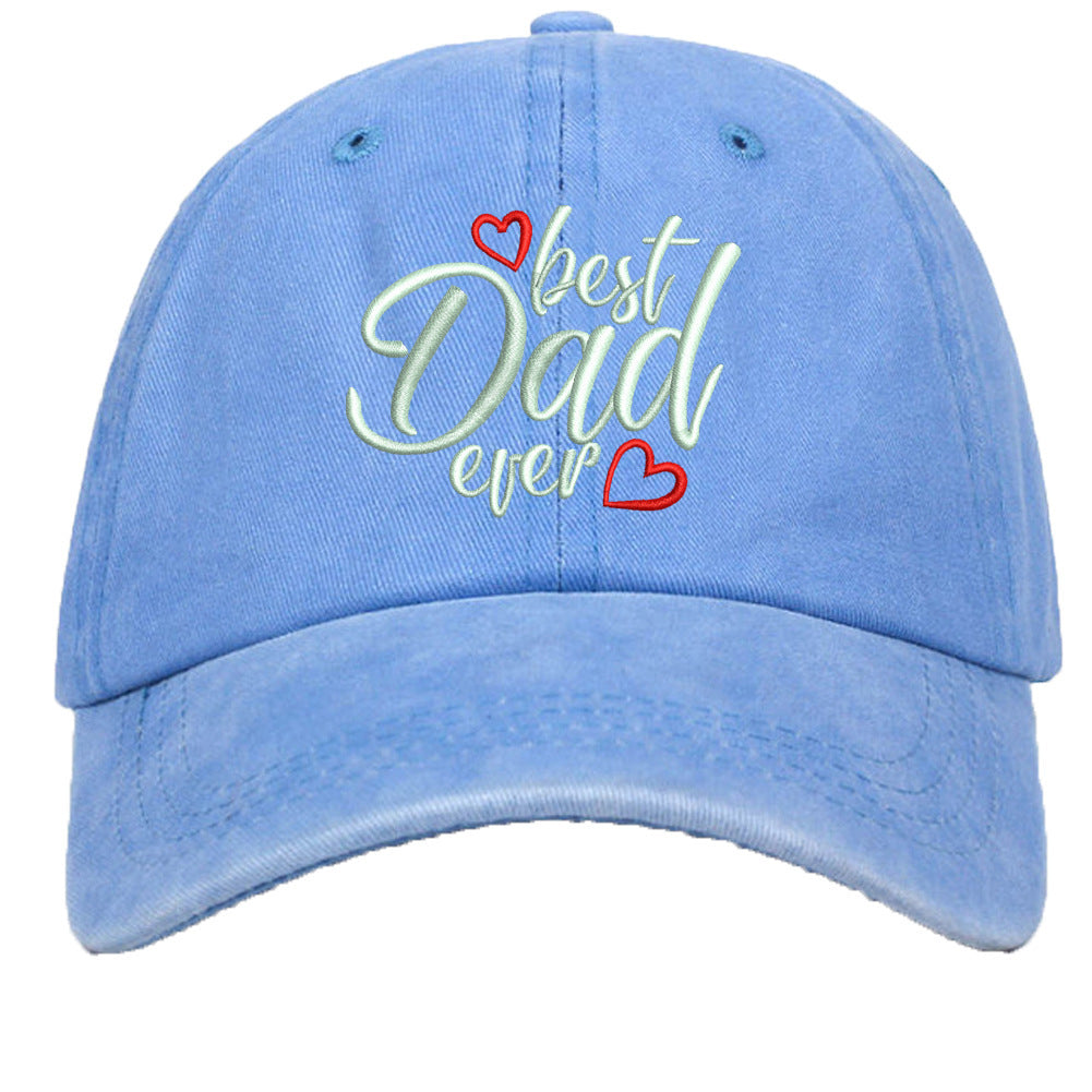 Washed Cotton Embroidered Letter Baseball Cap For Men