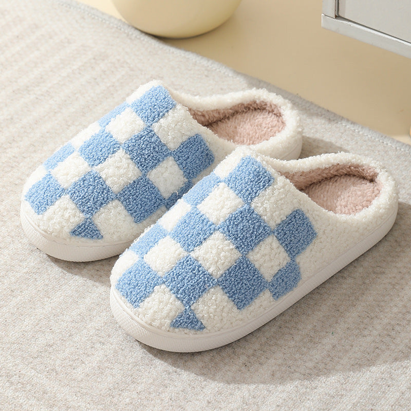 Men's Checkerboard Print Slippers