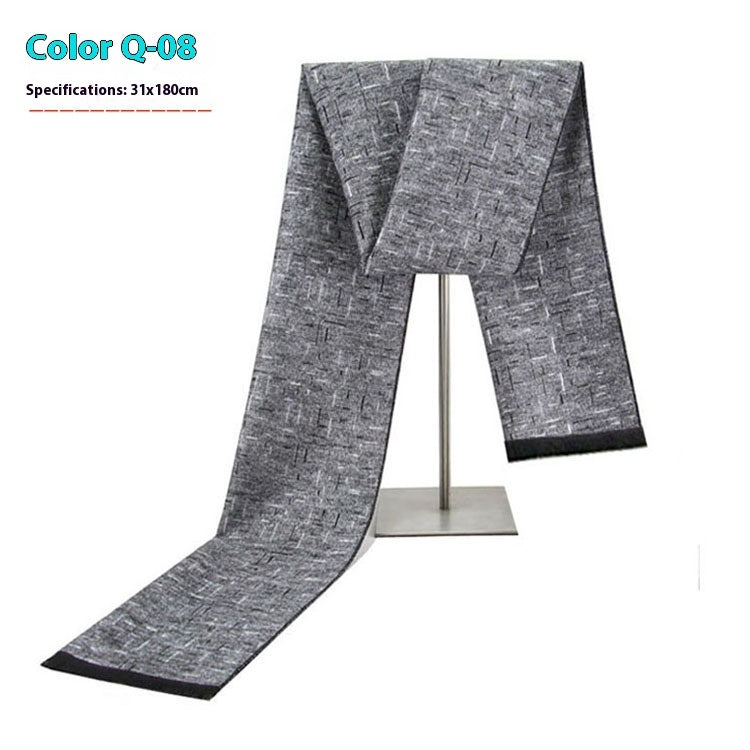 Men's Warm Cashmere-like Striped Scarf