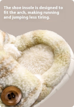 Indoor Home Silent Thick Warm Fur Shoes For Children