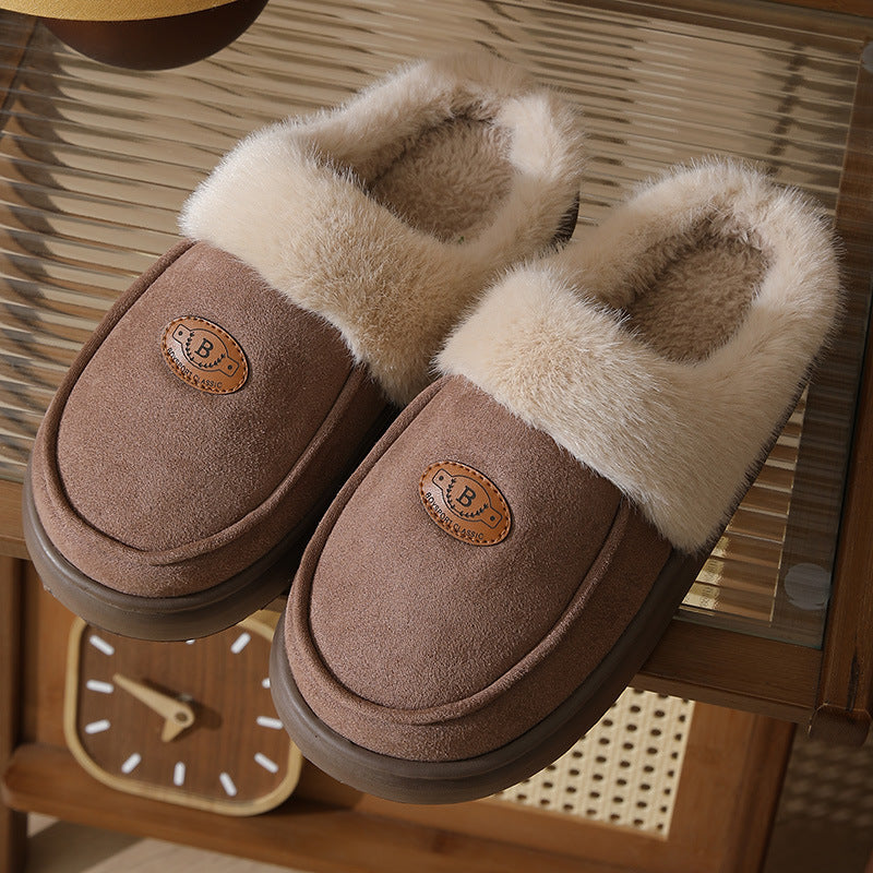 Men's Plush Suede Non-slip Slippers