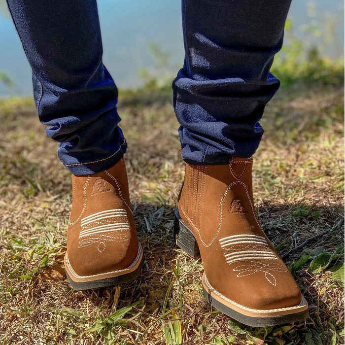 Men's Vintage Suede Flat Heel Round Toe Martin Boots