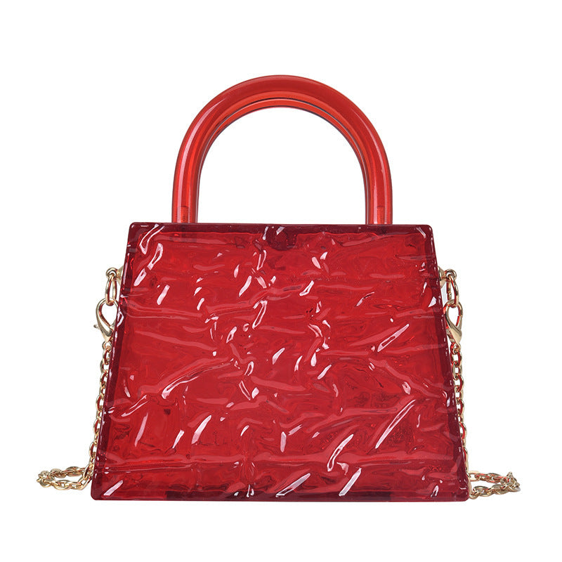Super Mini Transparent Chain Small hand Bag Lipstick Bag Headphone Bag Women