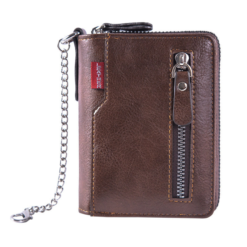 Multiple Card Slots Large Capacity Two-fold Zipper Cash And Card Wallet