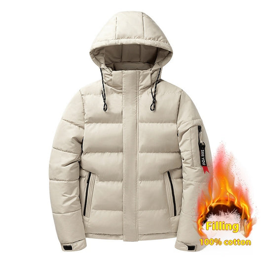 Men's Cotton Loose Velvet Thickened Long Sleeve Coat