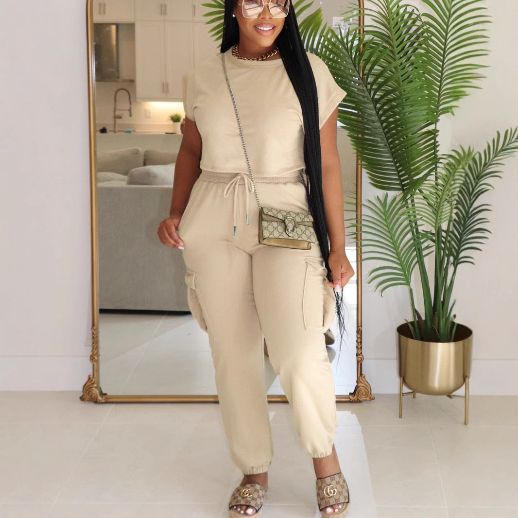 European And American Leisure Suit Top And Trousers