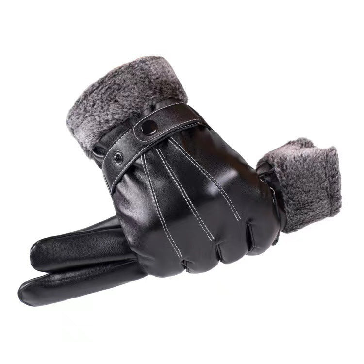Men's Fleece-lined Thick Windproof Gloves