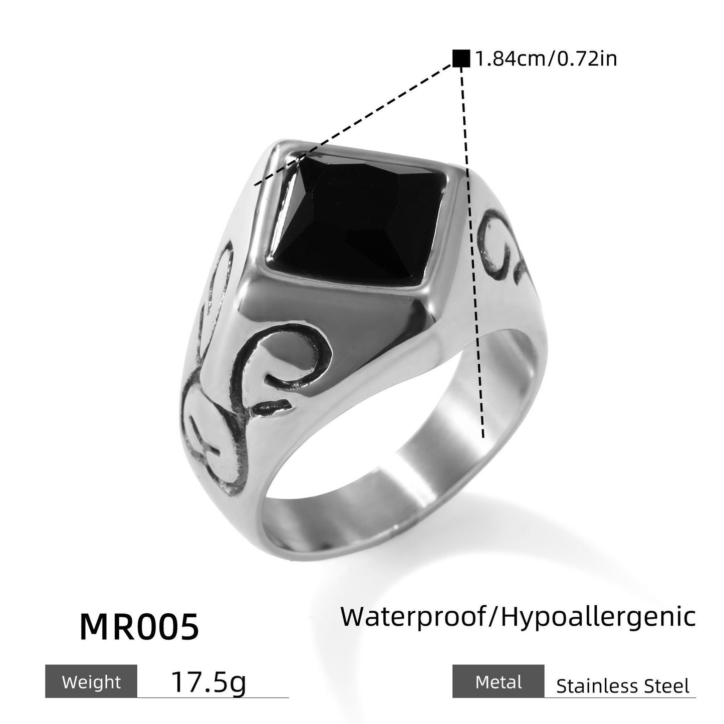 Square Twisted Ring Titanium Steel Ring For Men