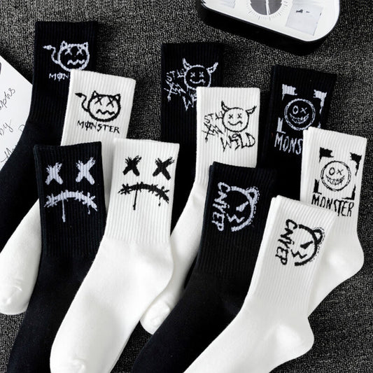 Men's Black And White Socks