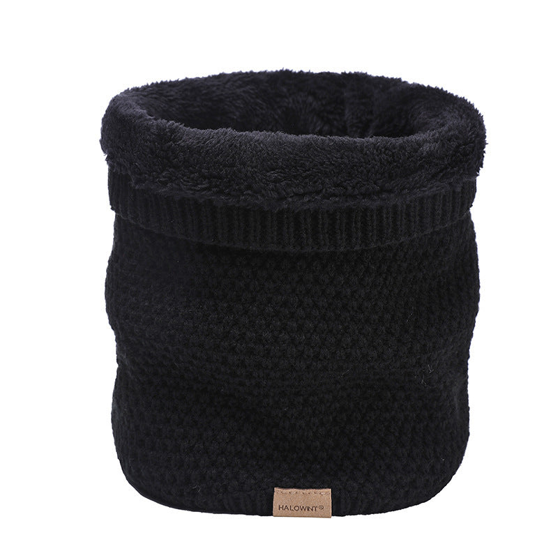 Men's Knitted Velvet Padded Neck Protection Scarf