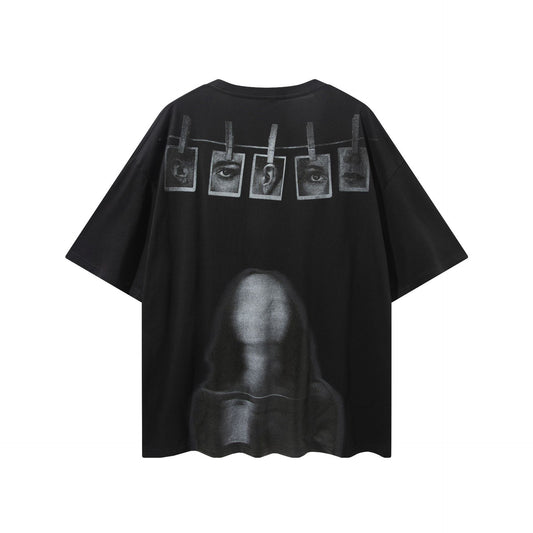 Portrait Hip Hop Ins Loose Half Sleeve Couple Dress Short Sleeve