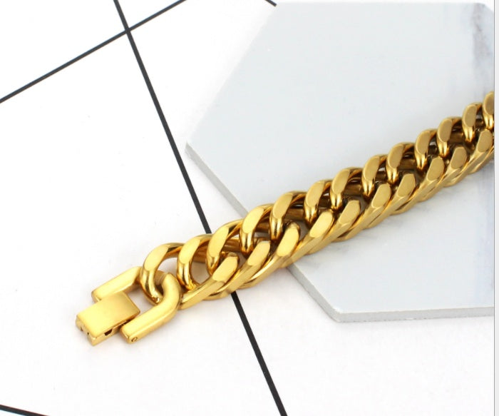 Titanium Steel Double Buckle Bracelet For Men