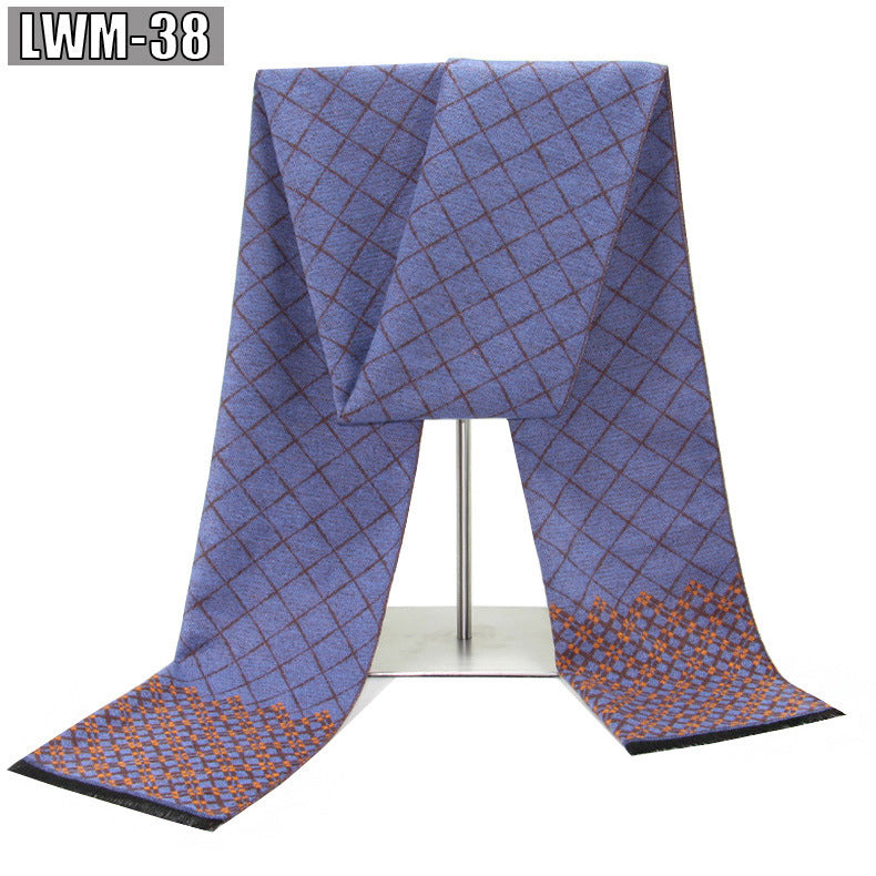 Men's Cashmere Autumn And Winter Business Plaid Scarf