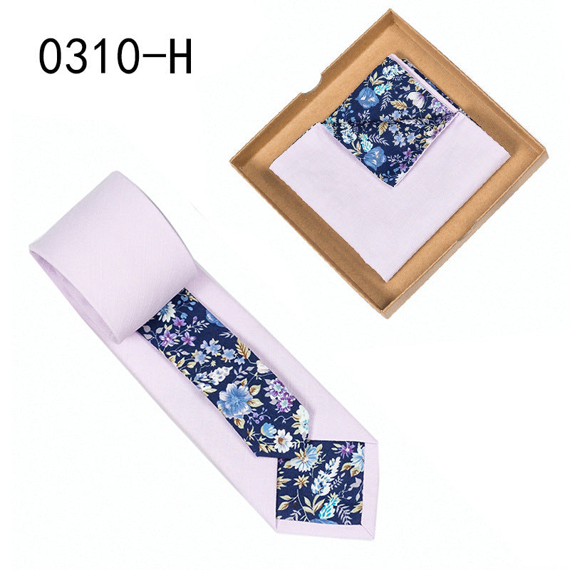 Men's Floral Print Tie and Pocket Square