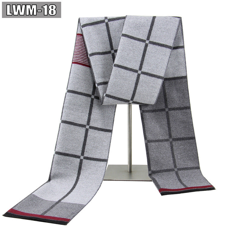 Men's Cashmere Autumn And Winter Business Plaid Scarf