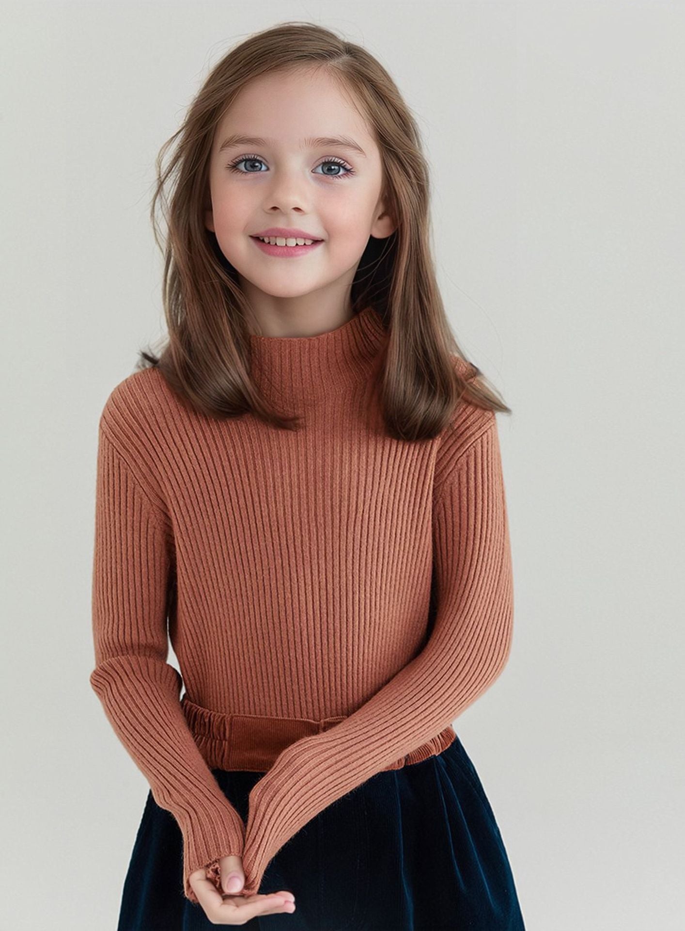 Children's Mock Neck Sweater Knitwear Top