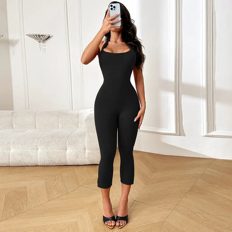 Solid-color Slimming One-piece Jumpsuit For Women by GJG Denim