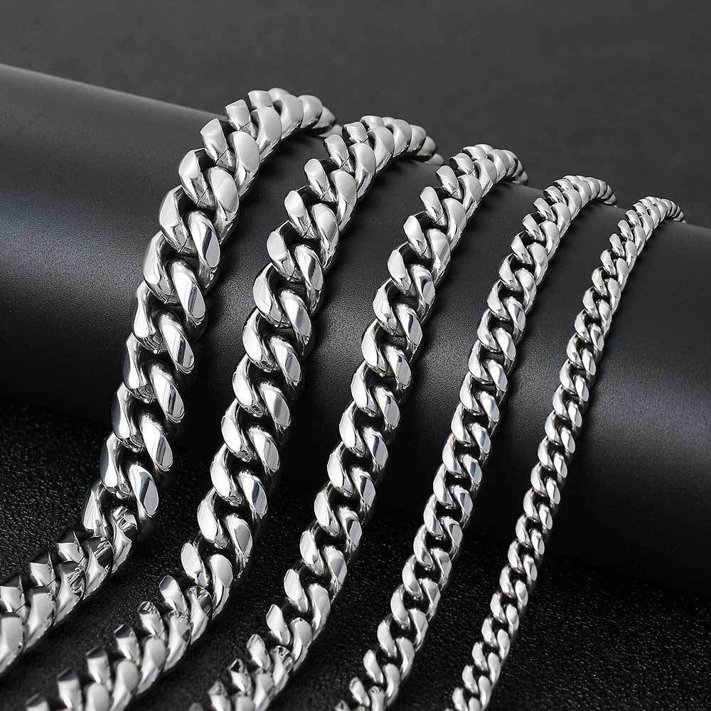 Men's Stainless Steel Buckle Round Necklace