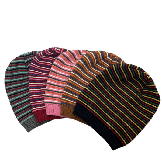 Men's Striped Knitted Warm Woolen Beanie