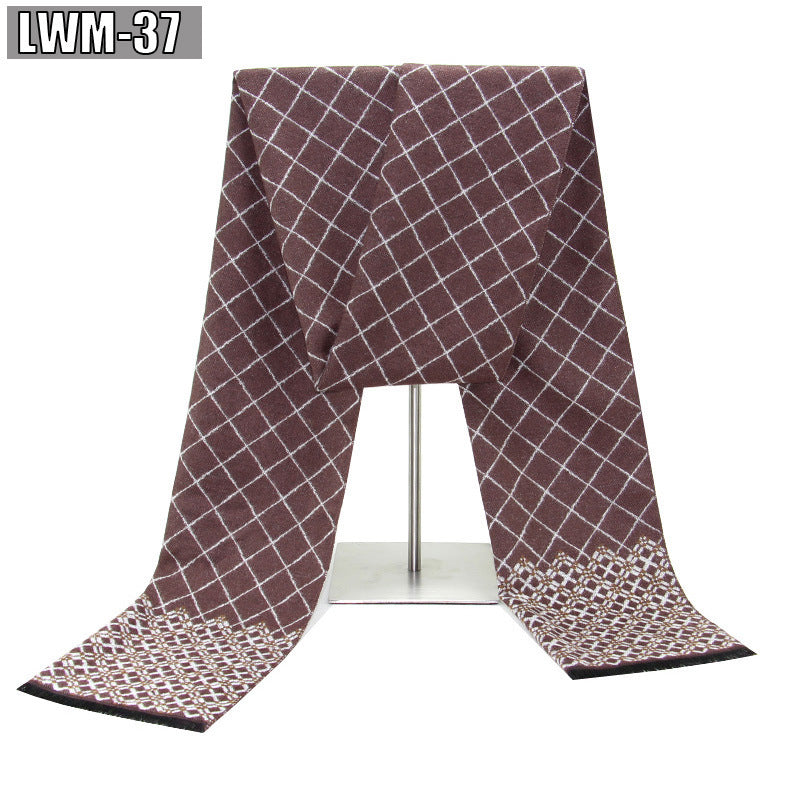 Men's Cashmere Autumn And Winter Business Plaid Scarf