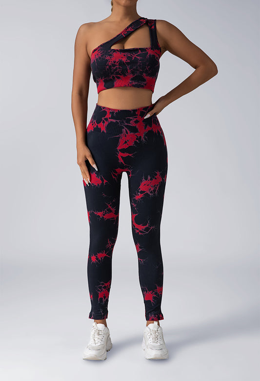 Seamless Knitted Tie-dye Yoga Suit Women