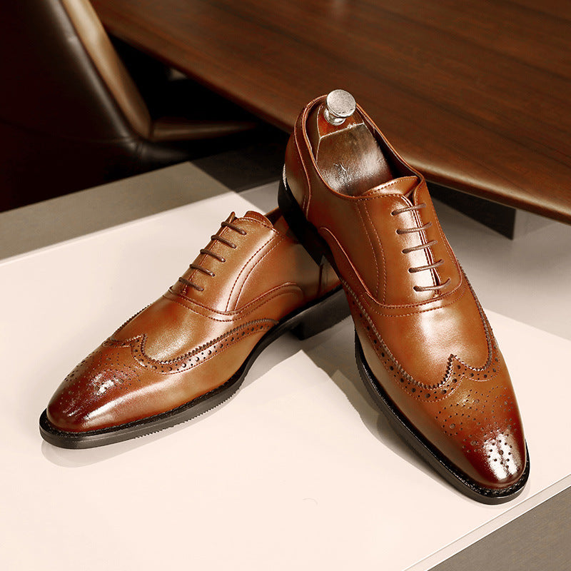 Men's Leather Oxford Shoes Rubber Sole