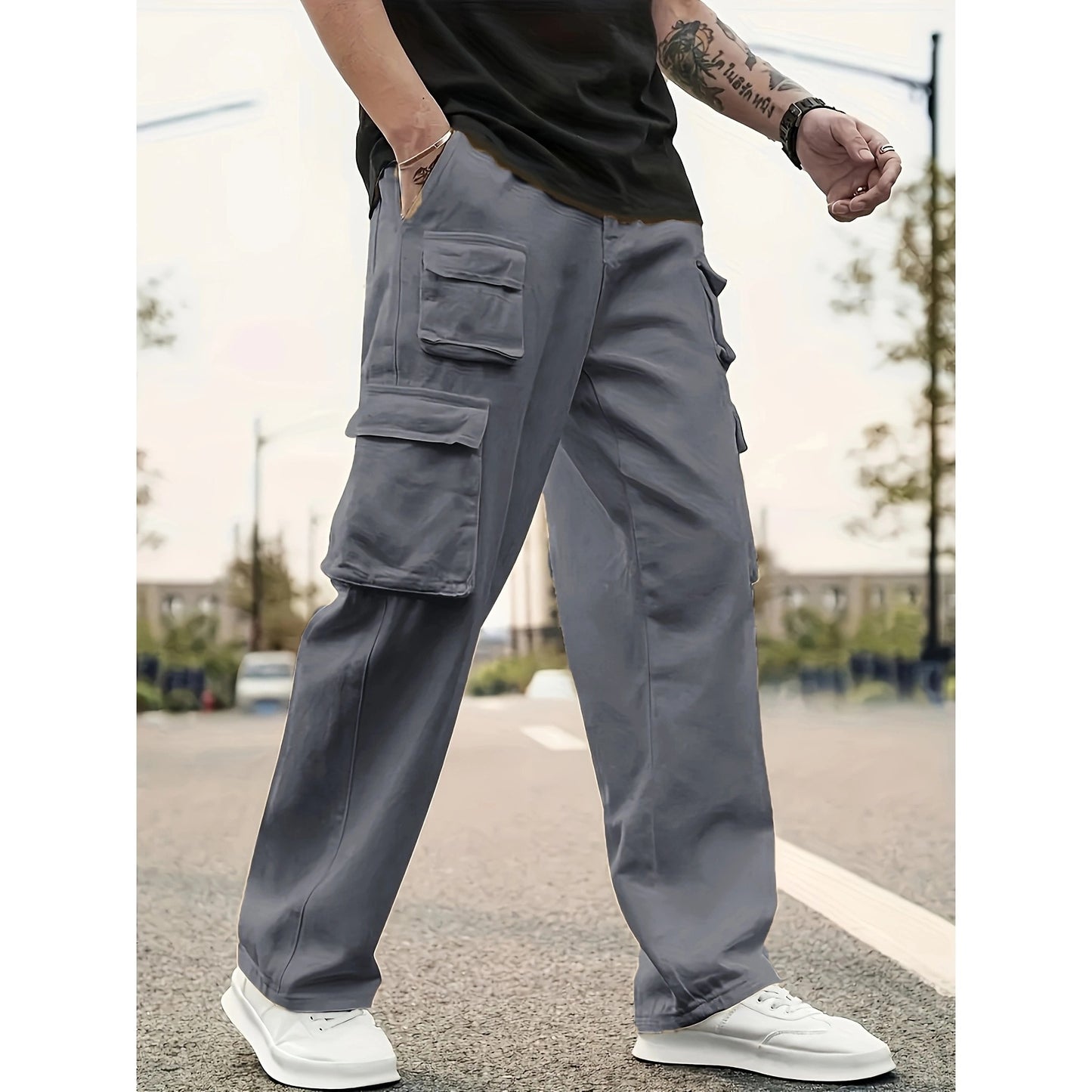 Men's Casual Cargo Pants Loose