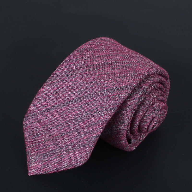 Solid Color Narrow Cotton Men's 6cm Tie
