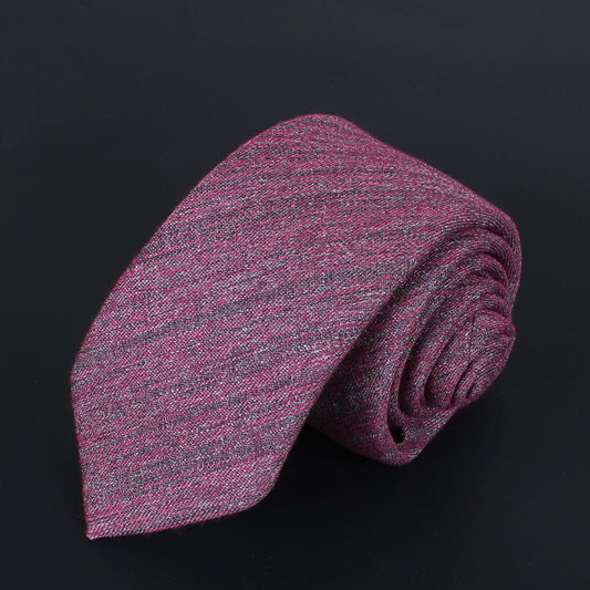 Solid Color Narrow Cotton Men's 6cm Tie