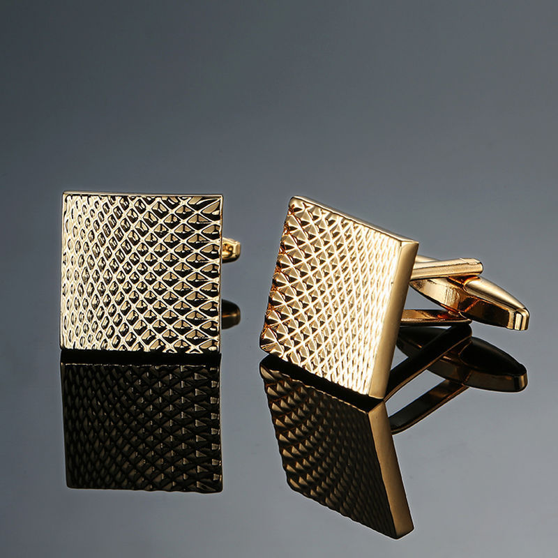Copper Black Golden And Silver Laser Metal Cufflinks For Men