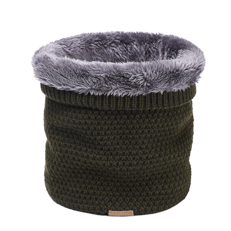 Men's Knitted Velvet Padded Neck Protection Scarf
