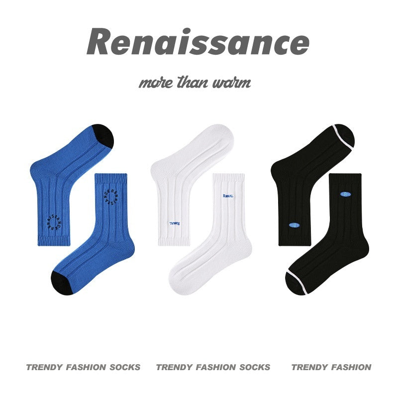 Men's Renaissance Original Tube Socks Simple Letters