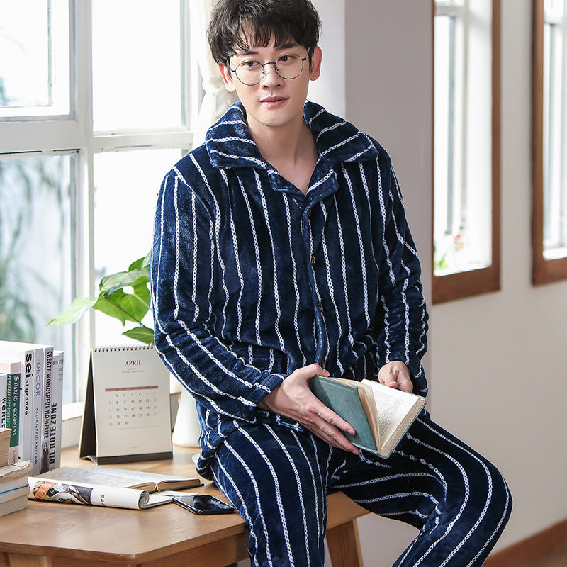 Men's Long Sleeve Cardigan Pajamas