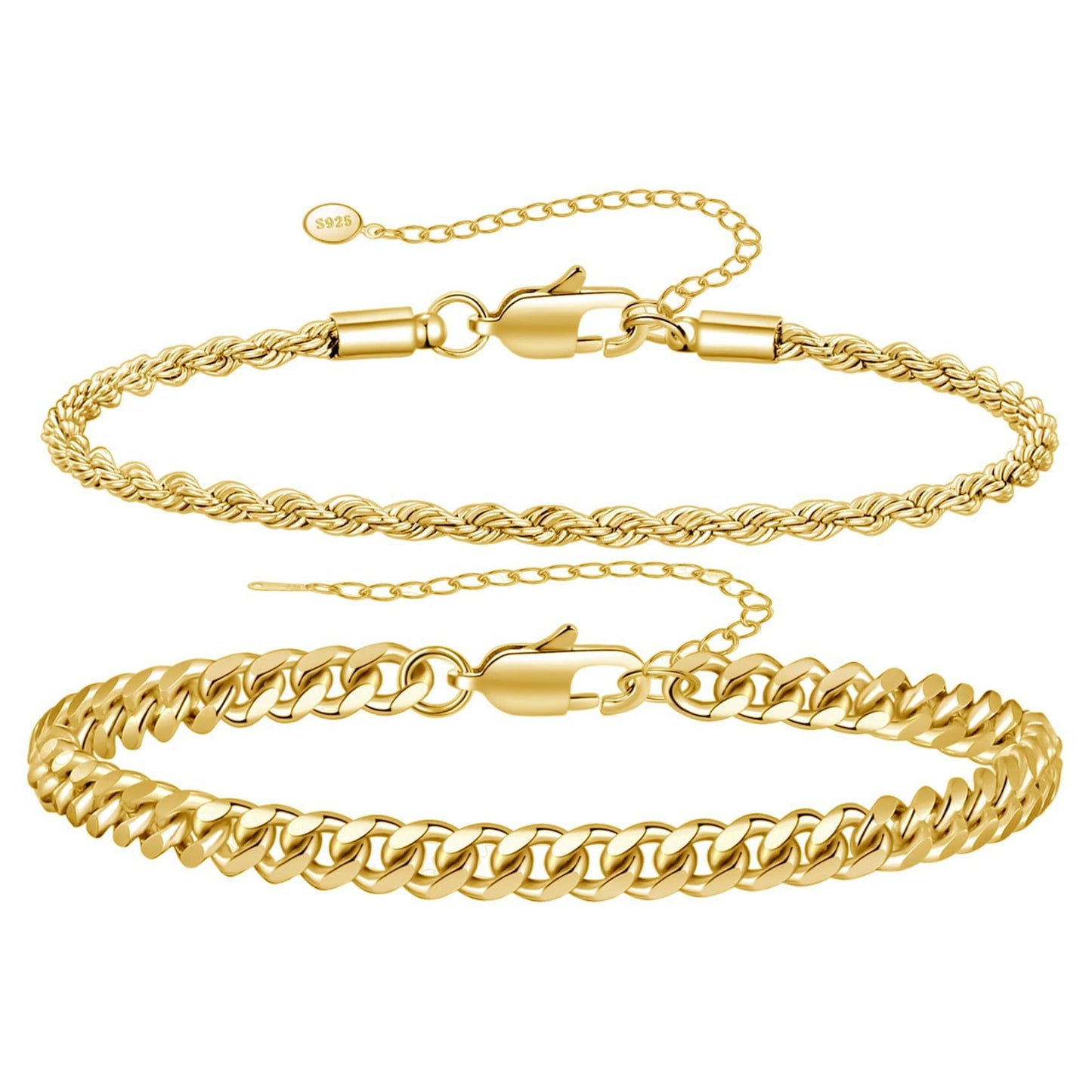 Men's Cuban Chain Bracelet Set
