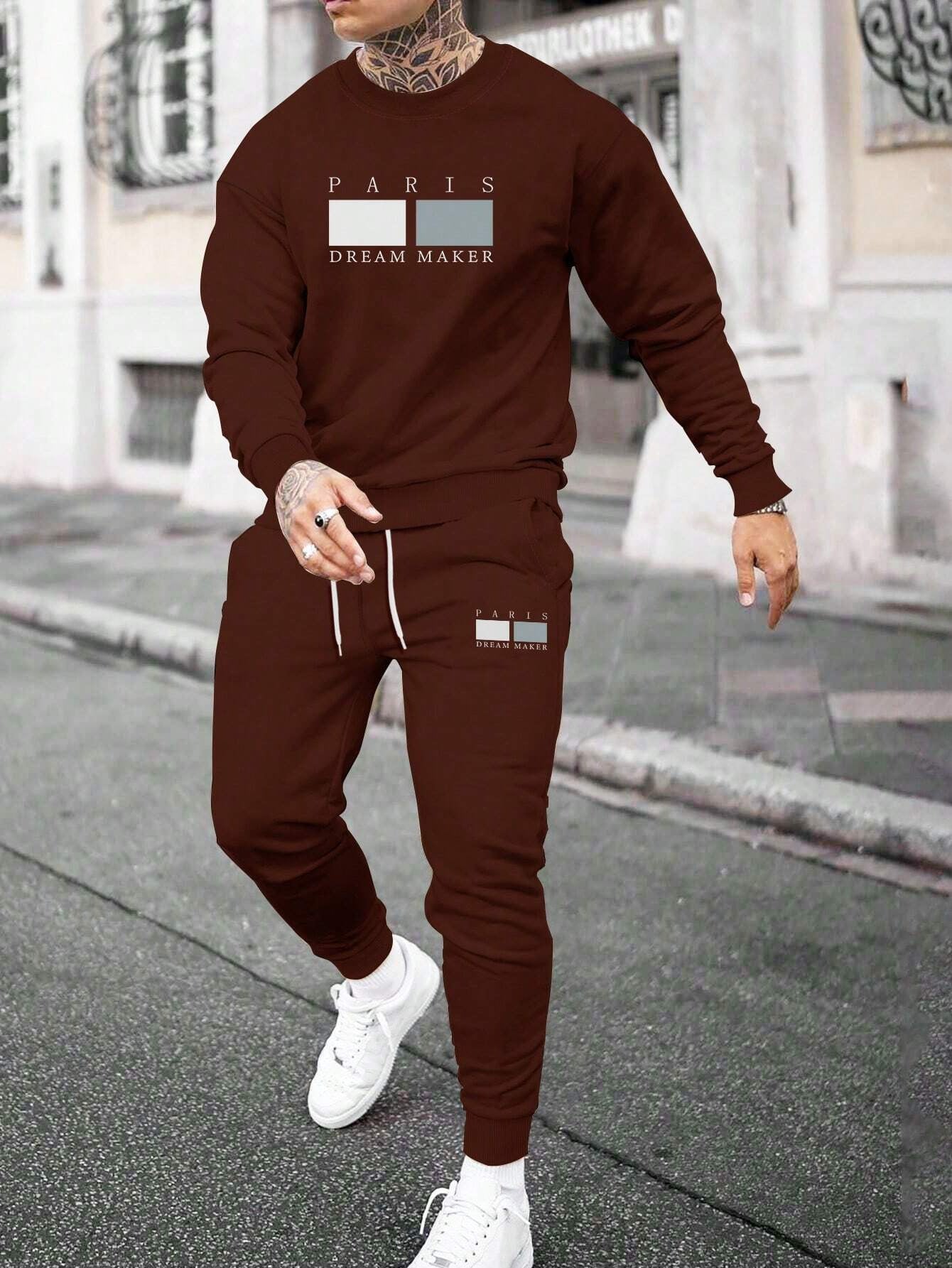 Round Neck Sweater Suit For Men