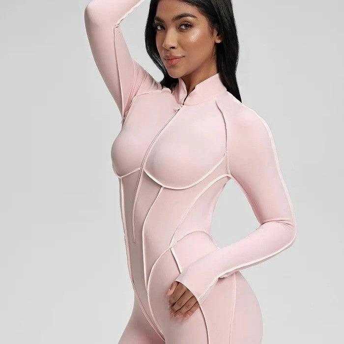 Sports Fitness Split Design One-piece Yoga Clothes With Chest Pad Breathable by GJG Denim