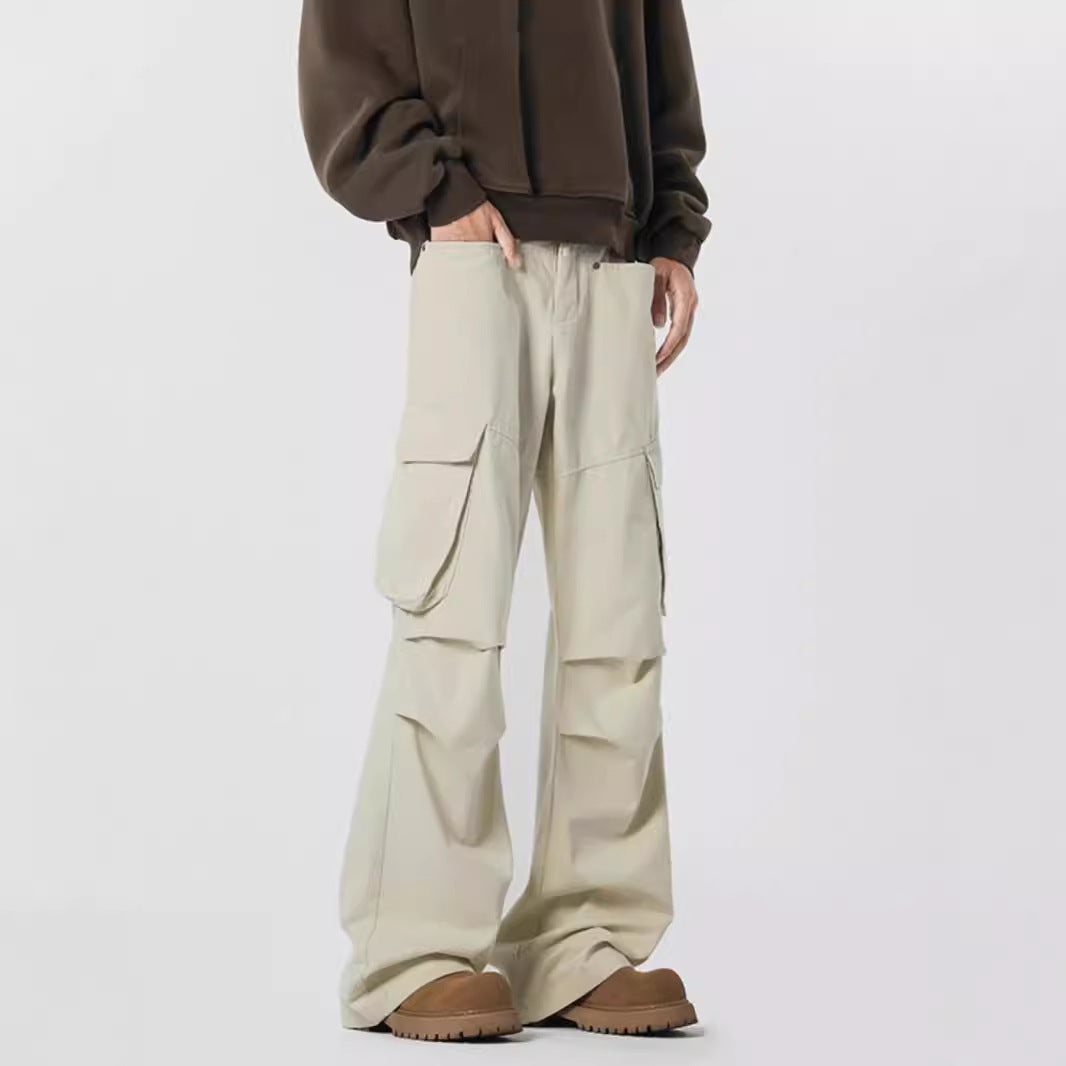 Retro Men's Straight Cargo Casual Pants