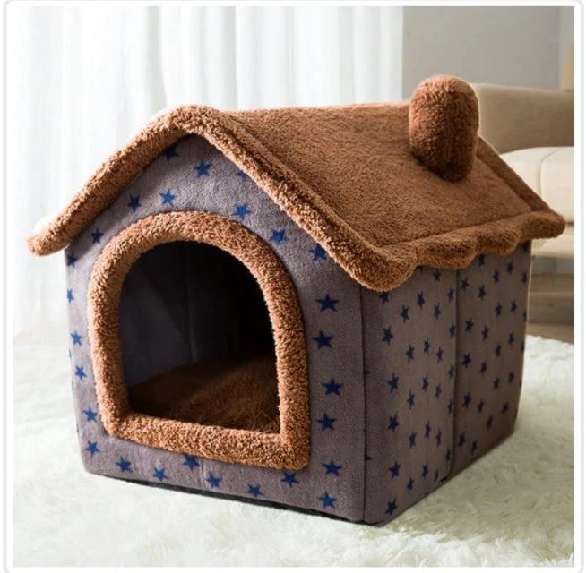 Foldable Dog House Pet Cat Bed Winter Dog Villa Sleep Kennel Removable Nest Warm Enclosed Cave Sofa Pets Supplies by GJG Denim