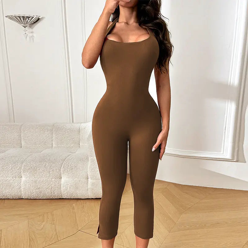 Solid-color Slimming One-piece Jumpsuit For Women by GJG Denim