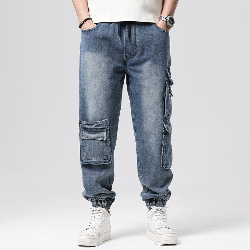 Men's Nostalgic Retro Multi-pocket Jeans