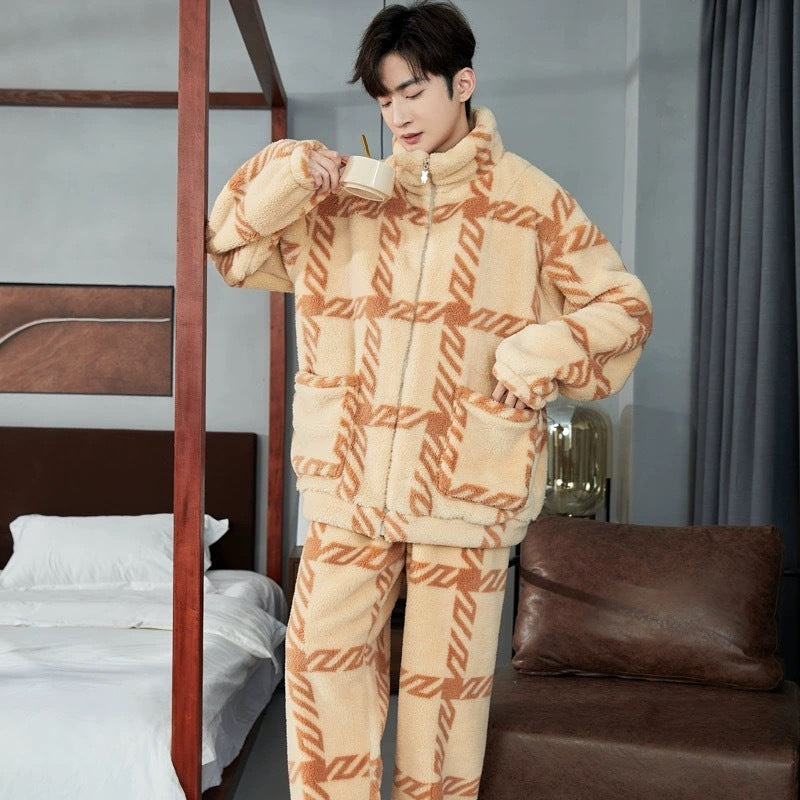 Men's Zipper Pajamas Thickened