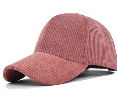 Versatile Curved Brim Corduroy Hat