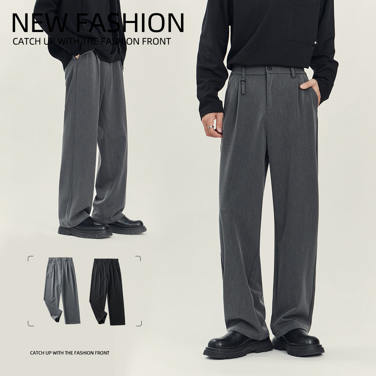 Men's Business Casual Draping Loose Straight Pants