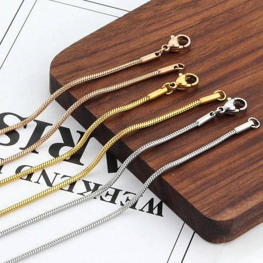 Men's Stylish Stainless Steel Snake Chain Necklace by GJG Denim