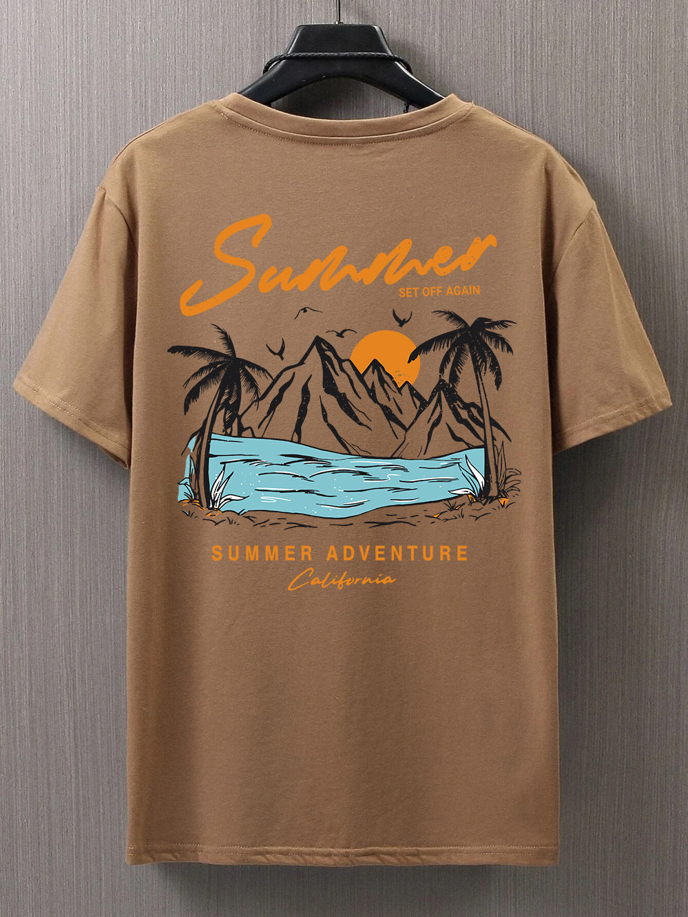 Summer Departure Adventure California Men's T-shirt Cotton Loose